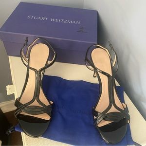 Stuart Weitzman Black Heeled Sandal - 9 Wide